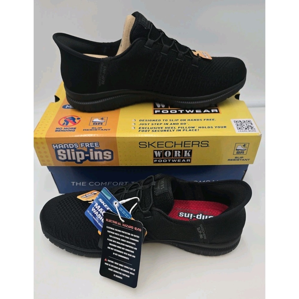 NWT Skechers Valsea Slip On Mesh Comfort Womens Sneakers In Black US 10